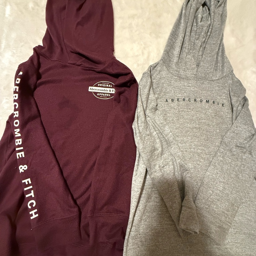 Abercrombie Kids Burgundy and Gray Hoodies